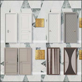 现代简约单开门房门组合素材之家精选3D模型