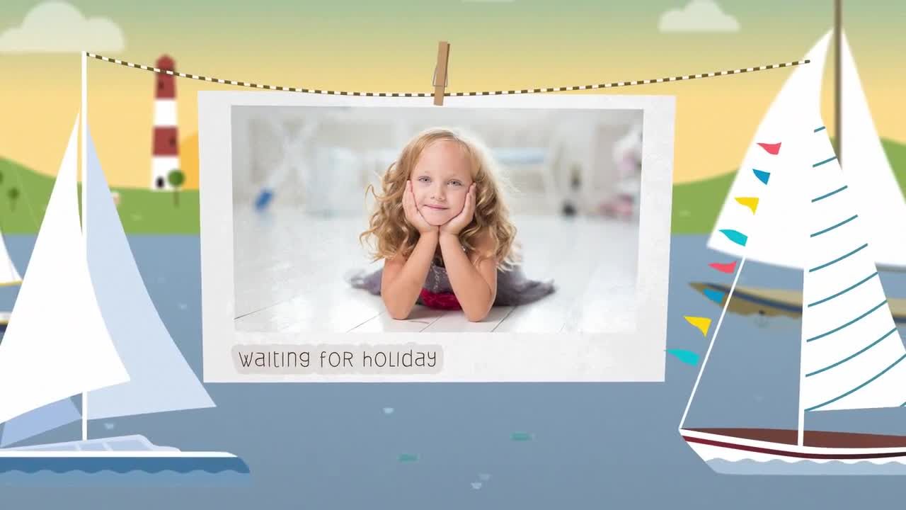 素材库精选AE模板家庭旅行照片动画素材