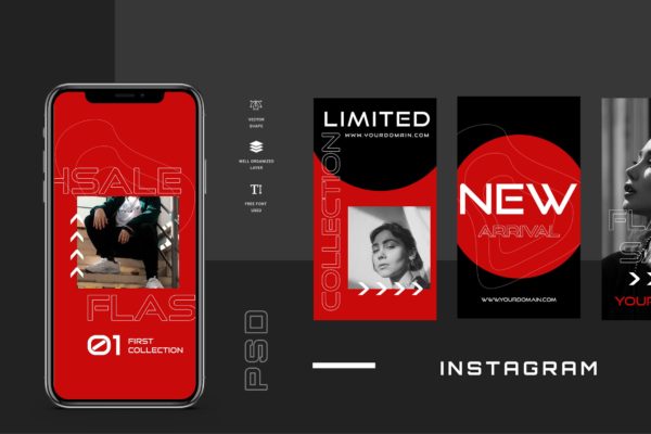 Instagram社交网站品牌故事设计工具包 Fiften – Instagram Stories – Social Media Kit