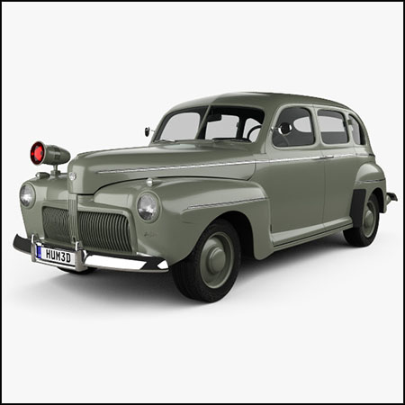 福特Ford V8 Super Deluxe Tudor 轿车 Army Staff Car 1942 素材之家精选3D模型