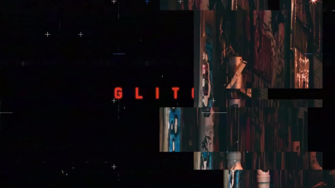 毛刺过渡效果的商业广告幻灯片素材库推荐PR模板