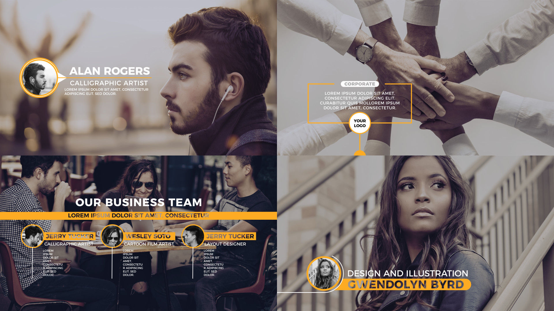 12个专业设计的低三分之二人物介绍标题素材库精选AE模板