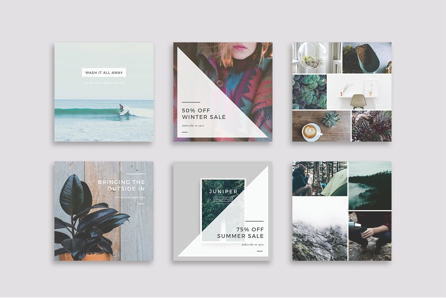 社交媒体平台Facebook多用途贴图模板素材库精选 J U N I P E R  Facebook Pack插图(6)