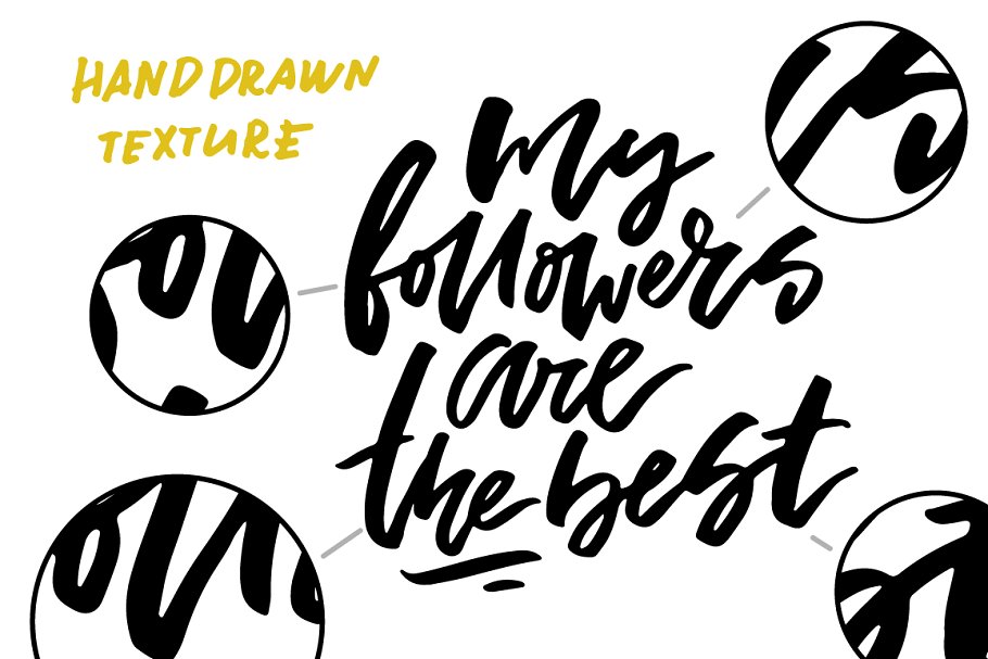 创意社交媒体运营必备套装[字体/剪贴画/贴图模板素材库精选] Social Media Lettering Kit插图(4)