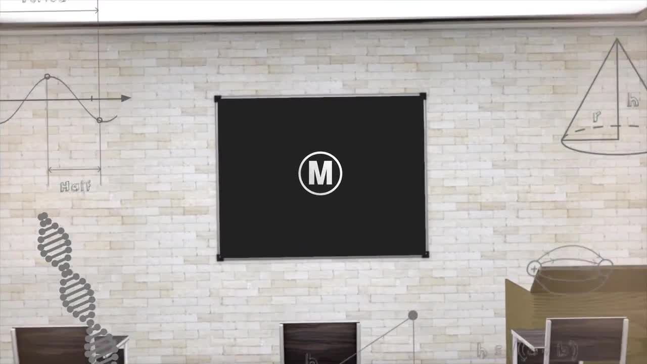 作业本纸张贴墙效果校徽展示素材库精选AE模板