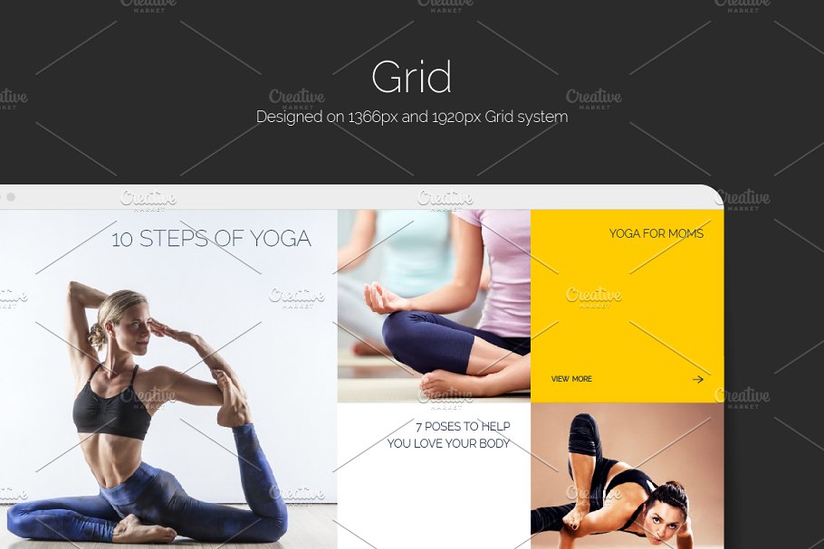 瑜伽主题PSD网站模板素材库精选 Lotus – Yoga PSD Template插图(1)
