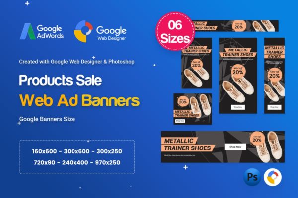 谷歌广告平台电商促销广告Banner设计素材 Product Sale Banners HTML5 D50 Ad – GWD &amp; PSD