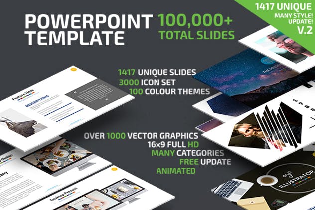 100,000+页面项目推介企业介绍PPT幻灯片模板合集v2 Powerpoint Presentation Template Update V.2插图(1)
