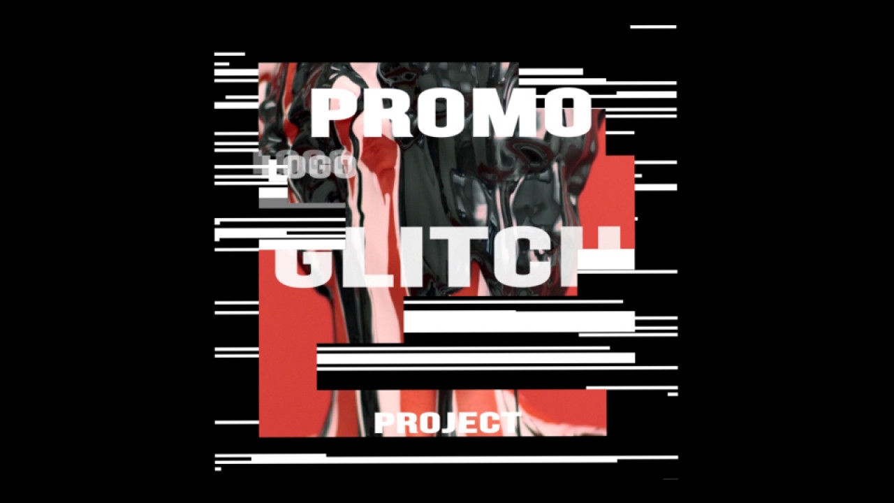 动感时尚的毛刺促销标志素材库精选AE模板