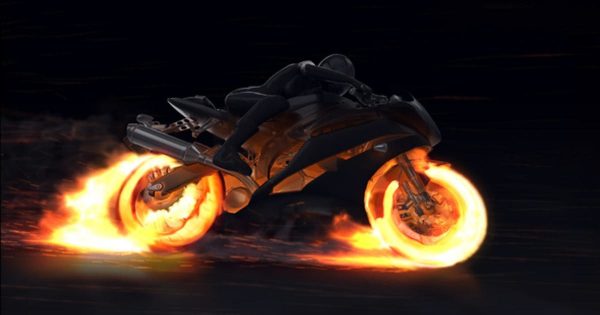 炫酷火焰摩托特效logo演示素材库精选AE模板 Motorcycle Fire Reveal