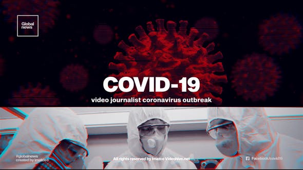 COVID-19新冠状病毒新闻报道视频素材库精选AE模板 COVID-19 video journalism