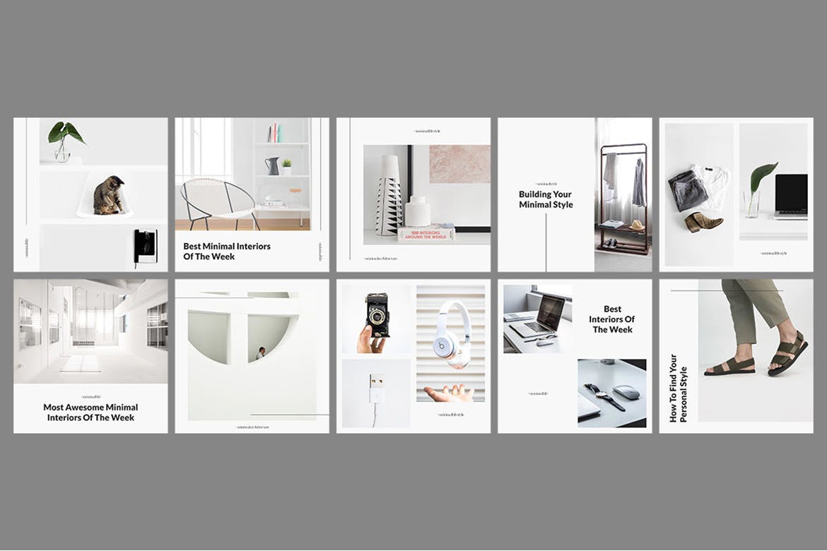 极简主义设计风格Instagram社交设计素材包 Belgrade Minimal Instagram Pack插图(6)
