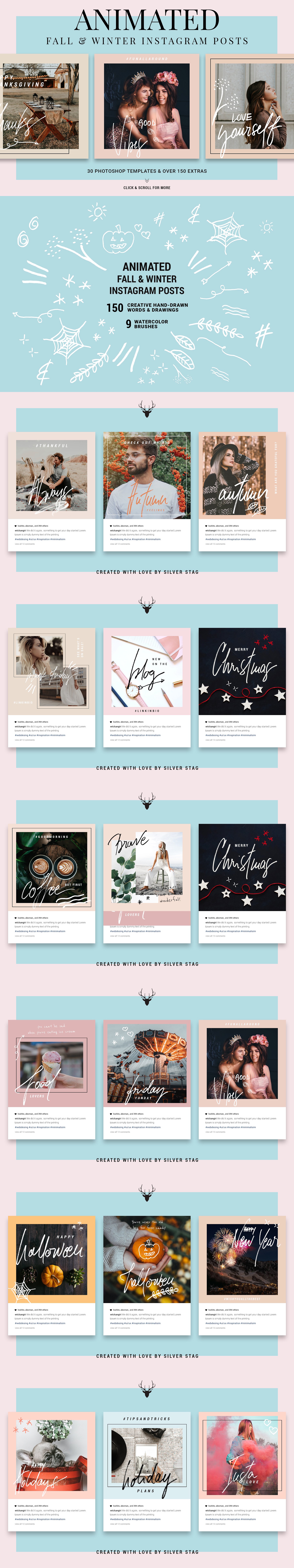 时尚高端的假日Instagram 动画效果banner设计合辑 [psd,png]插图