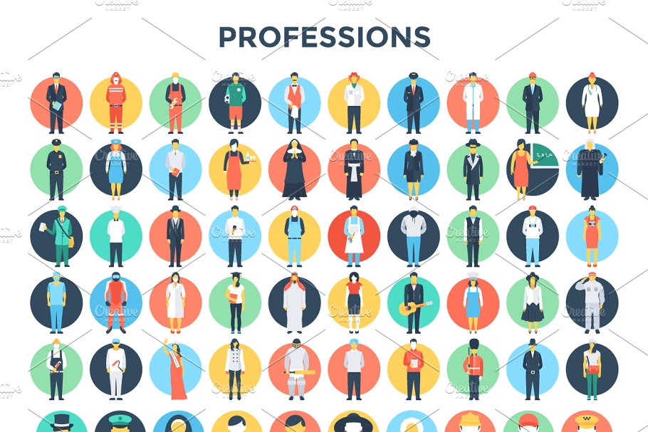 5700+扁平化风格图标合集 5700+ Flat Icons Bundle插图(4)