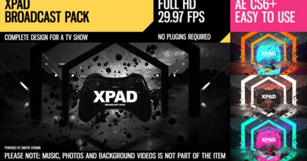 电子竞技TV直播片头特效素材库精选AE模板 XPaD (Broadcast Pack)