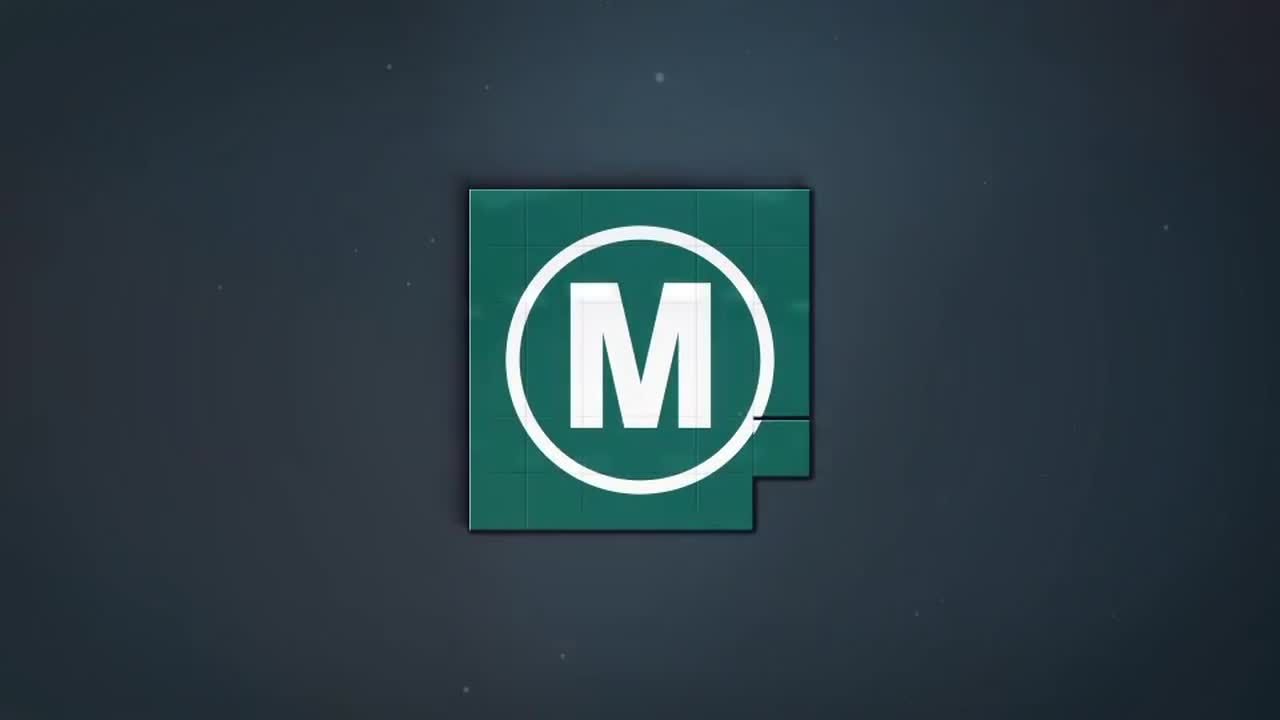 炫酷的滑动拼图动画徽标素材库精选AE模板