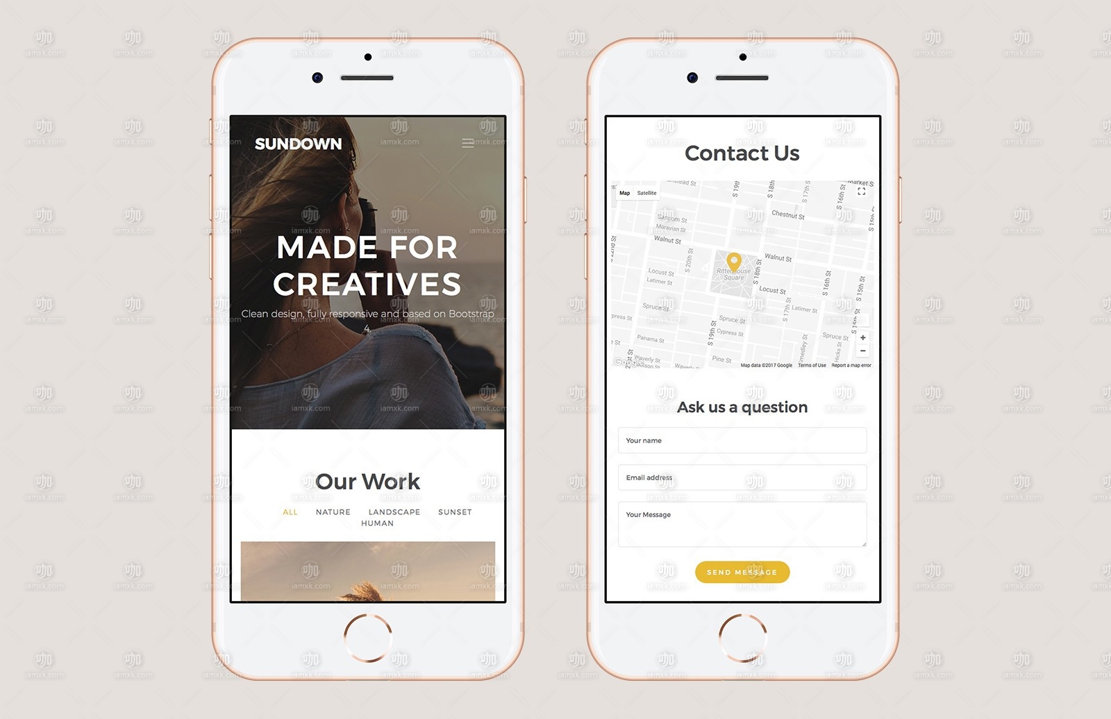 响应式网站模板素材库精选 Sundown – Bootstrap Portfolio Template插图(2)