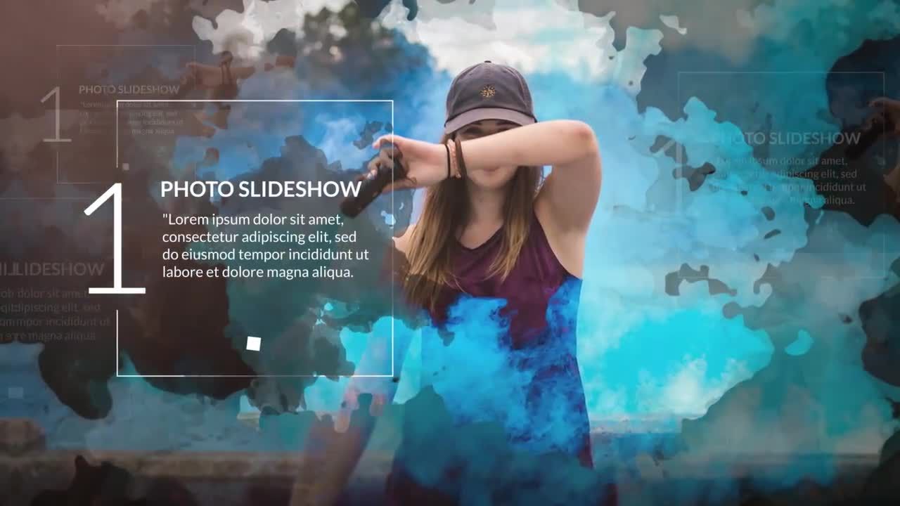 现代水彩照片幻灯片素材库精选AE模板