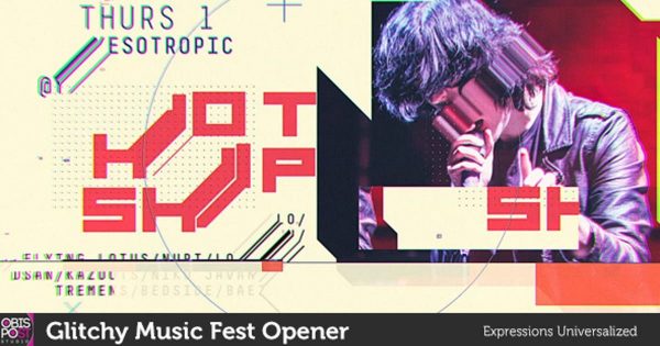音乐节视频录播开场片头特效素材库精选AE模板 Glitchy Music Fest Opener