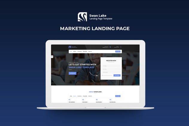 现代创意电子营销着陆页HTML5模板素材库精选 Swan Lake – Lead Generation Marketing Landing Page插图(1)