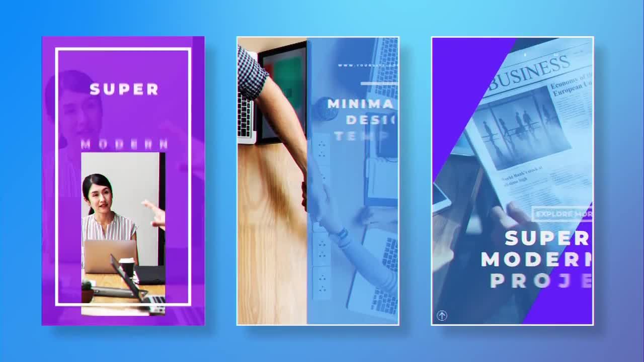 手机竖屏图文展示特效动画素材库精选AE模板