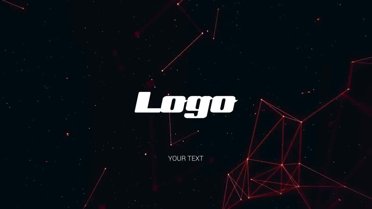 点线粒子背景Logo动画素材库推荐PR模板