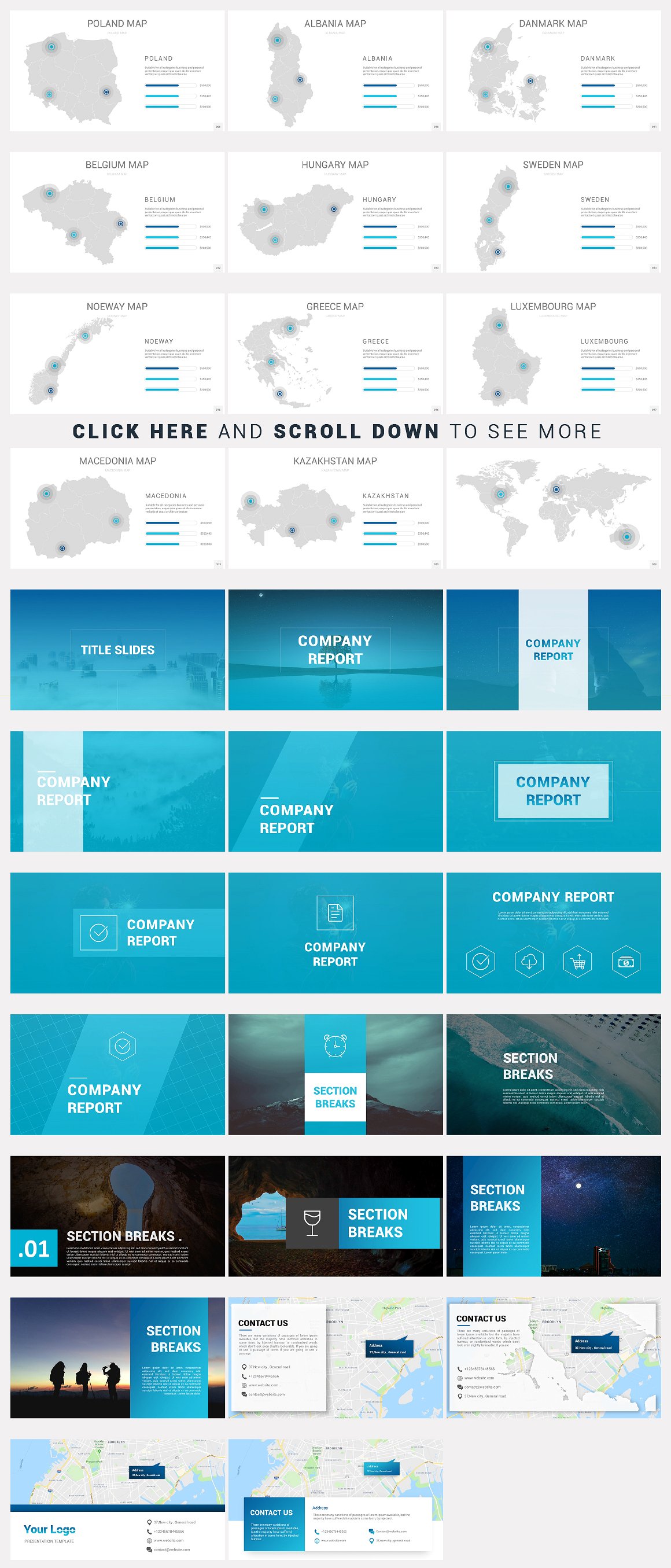 灵活，干净，简单，独特的PowerPoint模板。插图(22)