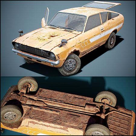 破旧双门轿车跑车素材之家精选3D模型