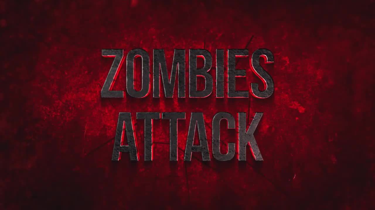 恐怖僵尸效果预告动画ae模板