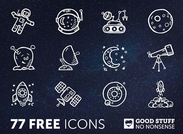 星际主题Sketch图标集 Space Icons Sketch Freebie