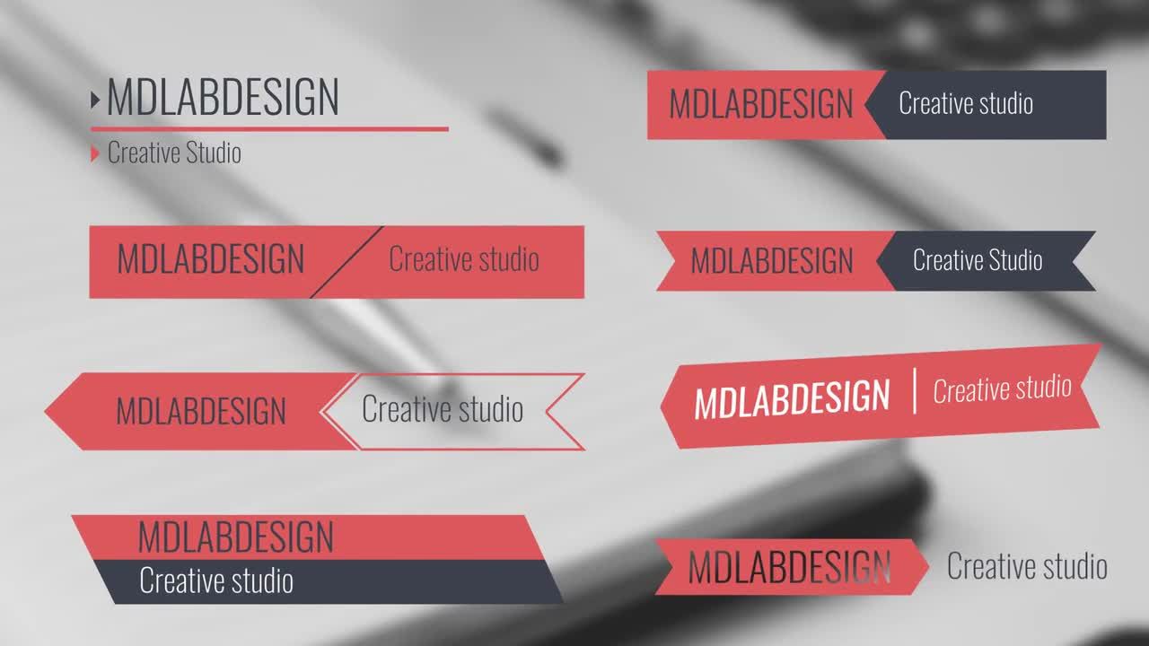 8个轻松企业下三分之一标题素材库精选AE模板