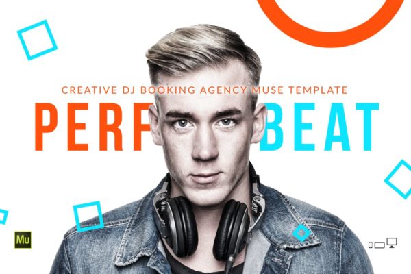 DJ/艺术家/音乐家单页网站设计Muse模板素材库精选 PerfectBeat – DJ Booking Agency Muse Template