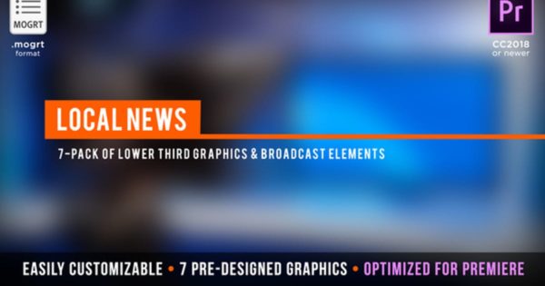 新闻直播间背景素材库精选PR模板 Local News Broadcast | MOGRT for Premiere Pro
