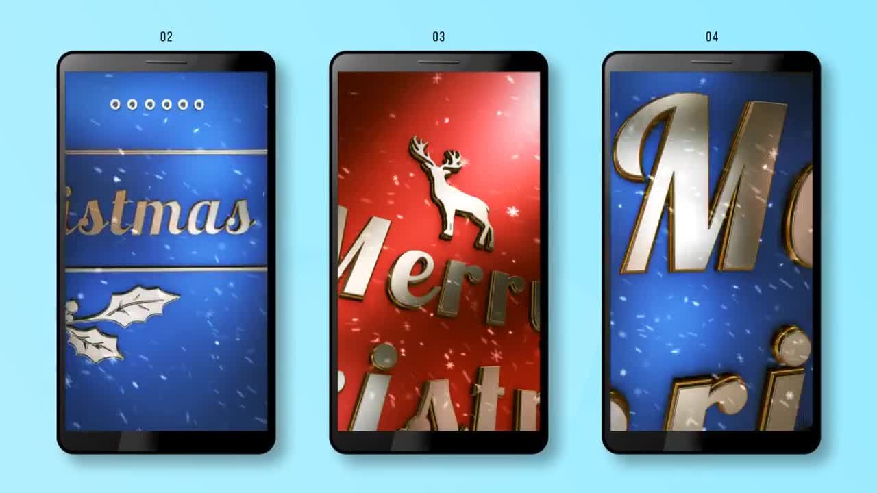 10个干净鲜艳有趣的垂直圣诞徽章素材库精选AE模板