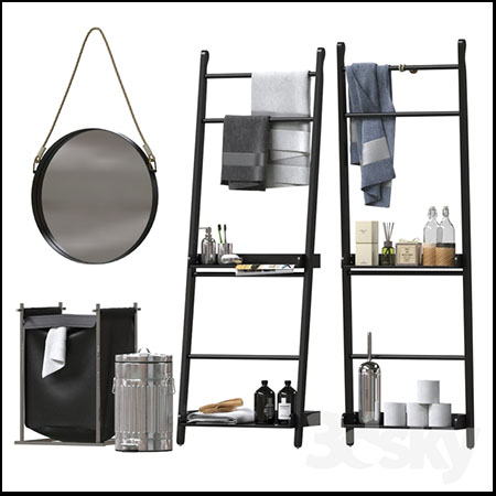 卫生间用品，卫生纸垃圾桶素材之家精选3D模型