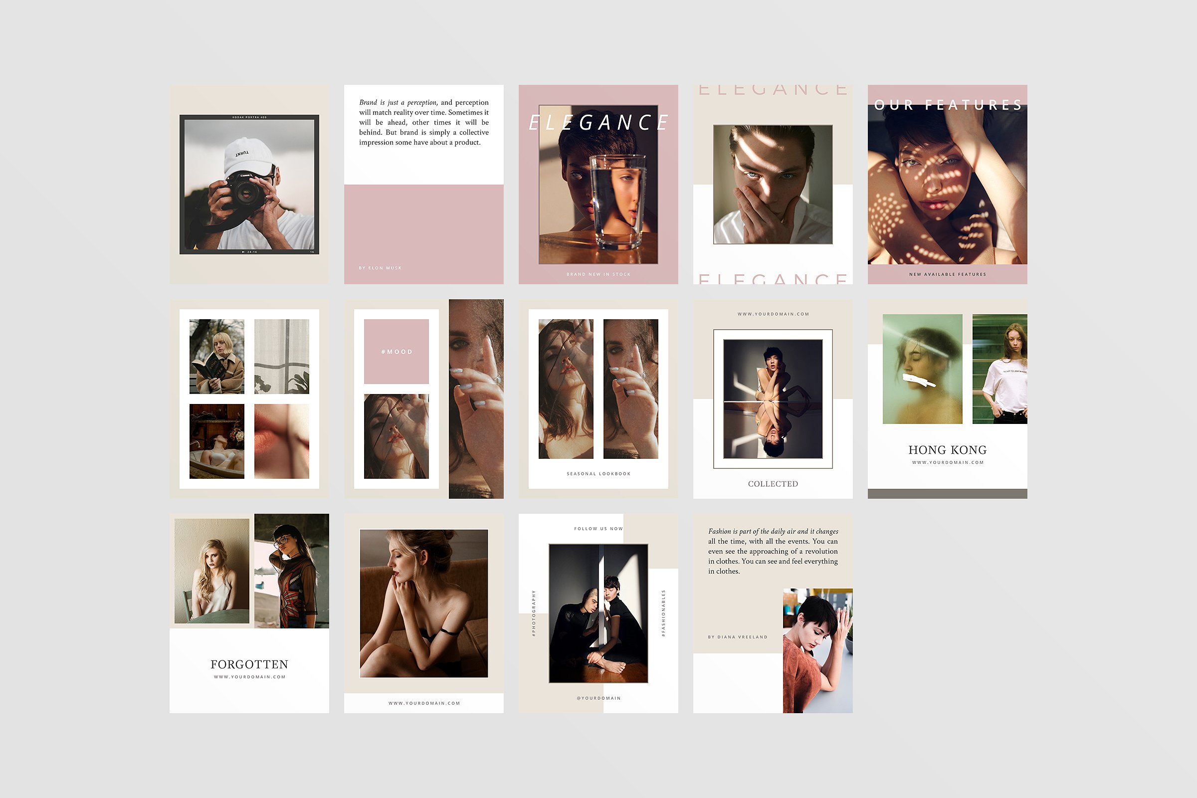 时尚模特肖像摄影社交媒体贴图模板素材库精选 Hong Kong Social Media Pack插图(9)