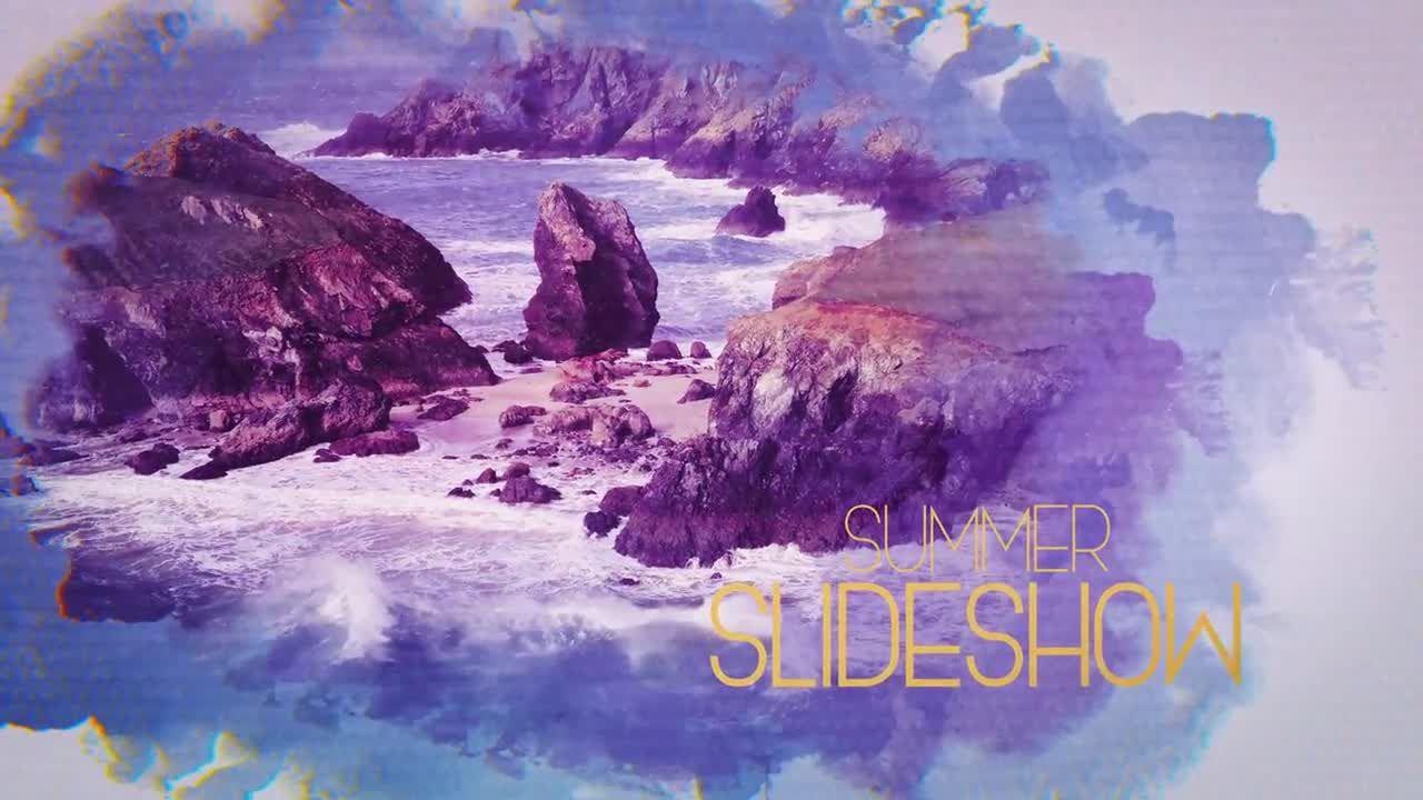 愉快的回忆动画水墨显示照片组合素材库精选AE模板