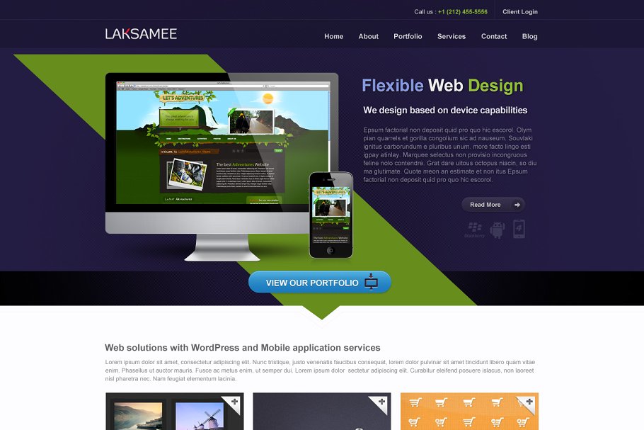 Laksamee洁独特的投资网站/企业网站模板素材库精选 Laksamee PSD Template插图(1)