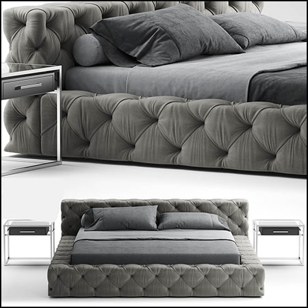 Bed rh soho欧式双人床素材之家精选3D模型