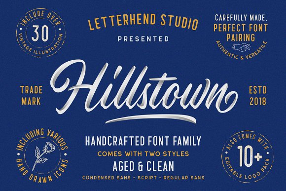 Hillstown Font Collection素材之家精选英文字体
