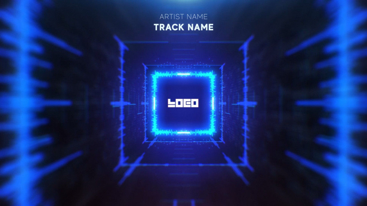 音频反应-无尽的方形隧道素材库精选AE模板