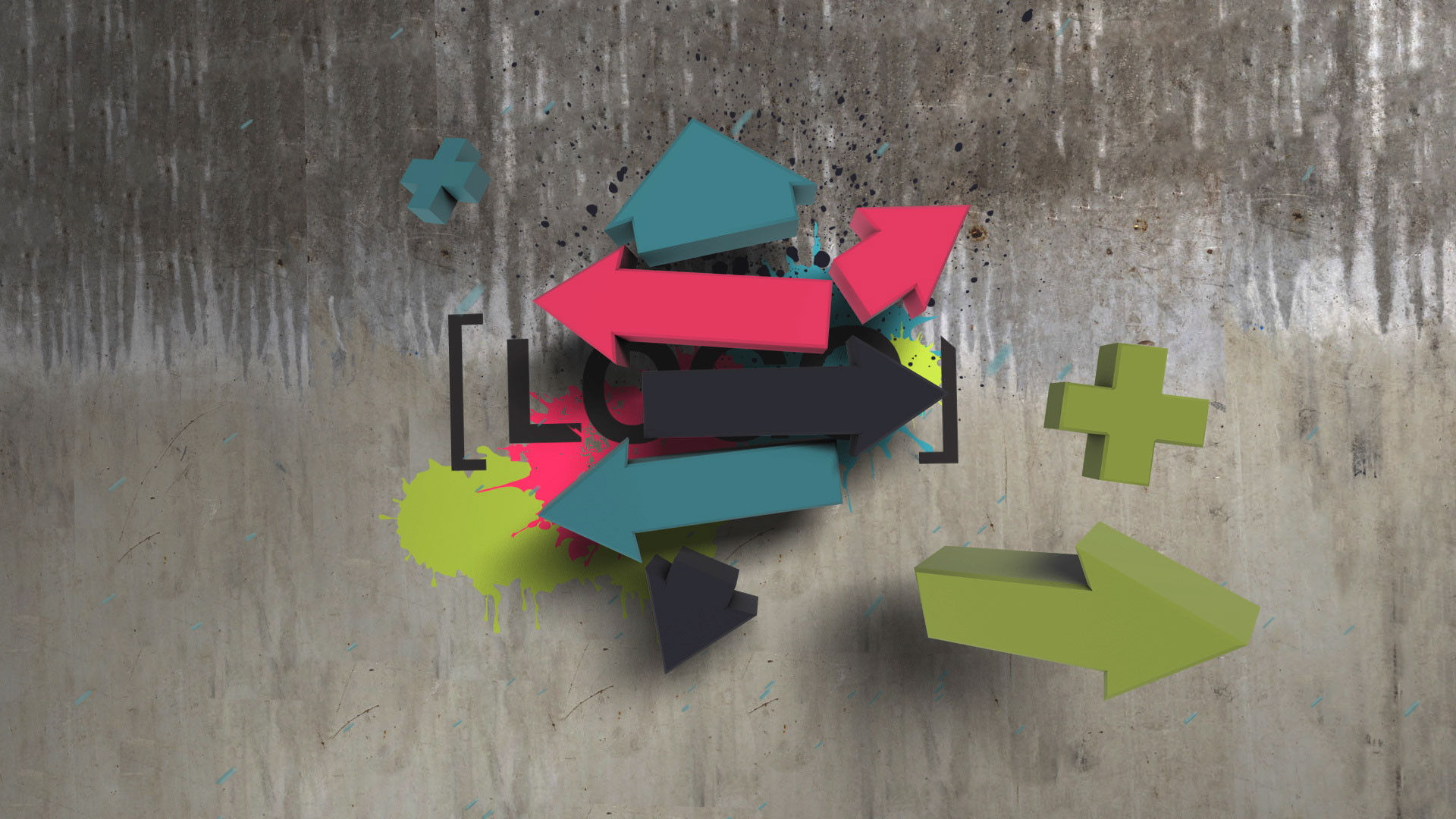 3D箭头logo标志动画素材库精选AE模板