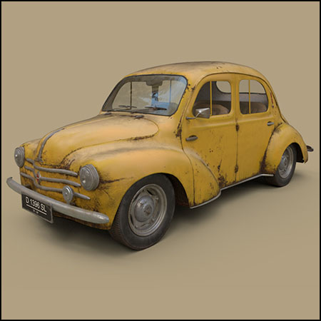 生锈的雷诺4cv 1960汽车素材之家精选3D模型