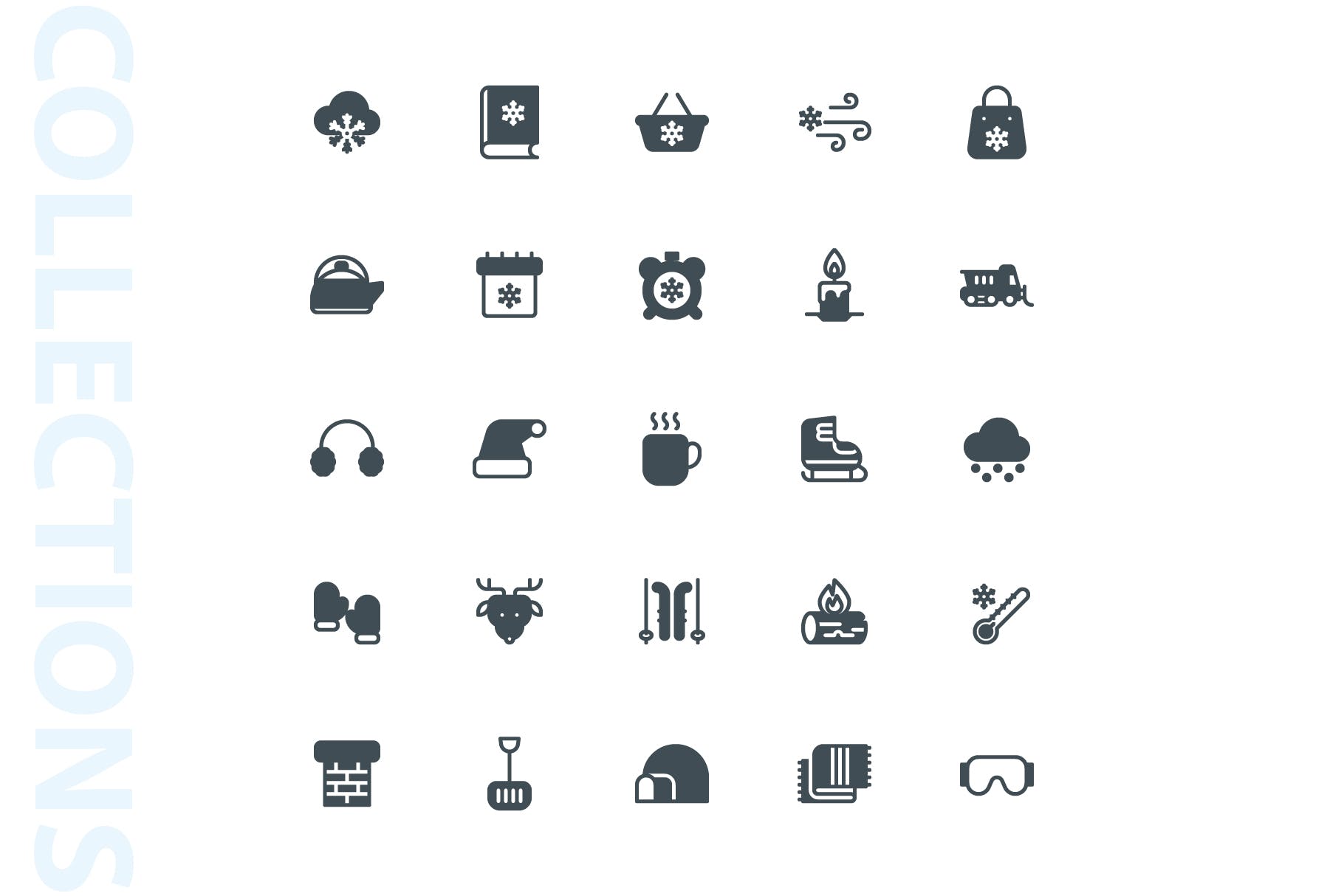 25枚冬天主题矢量字体素材库精选图标v2 Winter Glyph Icons插图(3)