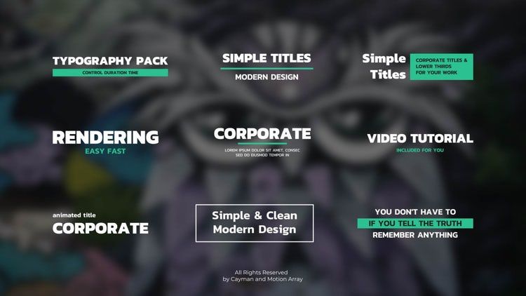 9个整洁全屏标题动态动画ae模板