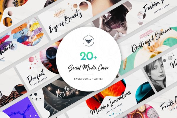 20+Facebook＆Twitter社交主页创意封面设计模板素材库精选 Facebook &amp; Twitter Cover Social Media Templates