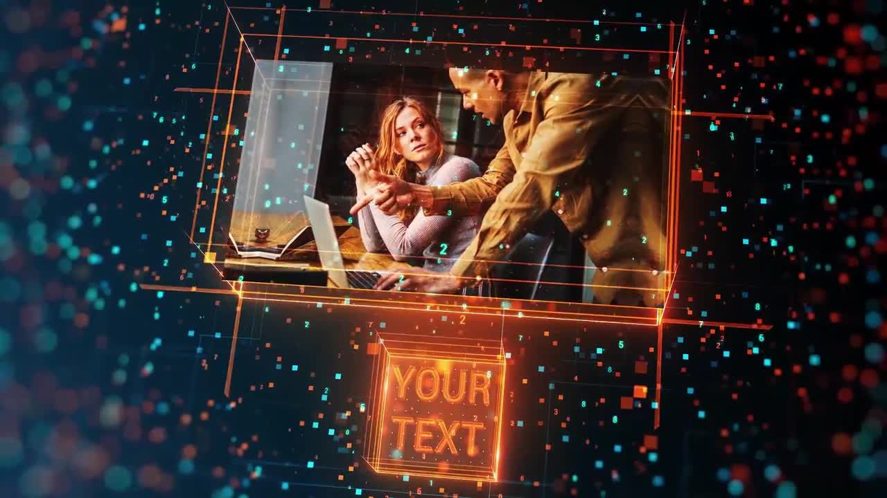 未来派幻灯片科技感图片开场片头素材库精选AE模板