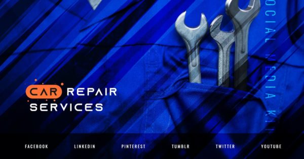 汽车维修服务社交媒体宣传广告设计模板素材库精选 Car Repair Service – Automotive Social Media Kit