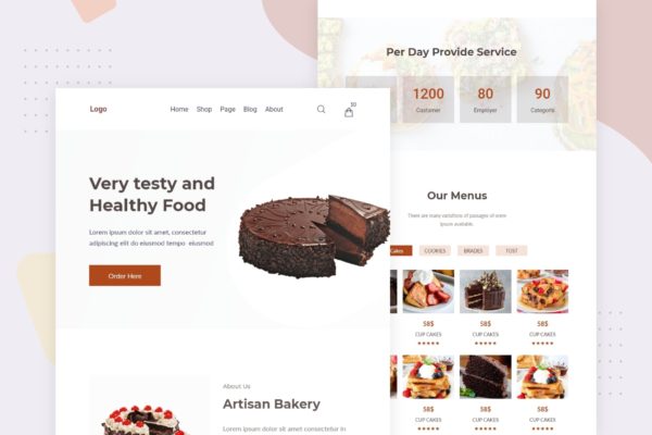 烘焙点心品牌推广EDM邮件模板素材库精选 Bakery Food – Email Newsletter