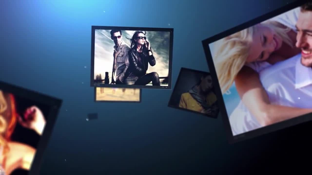 安静的下落效果照片展示素材库精选AE模板